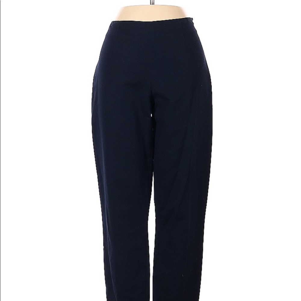 Tahari navy chino capris with side zip